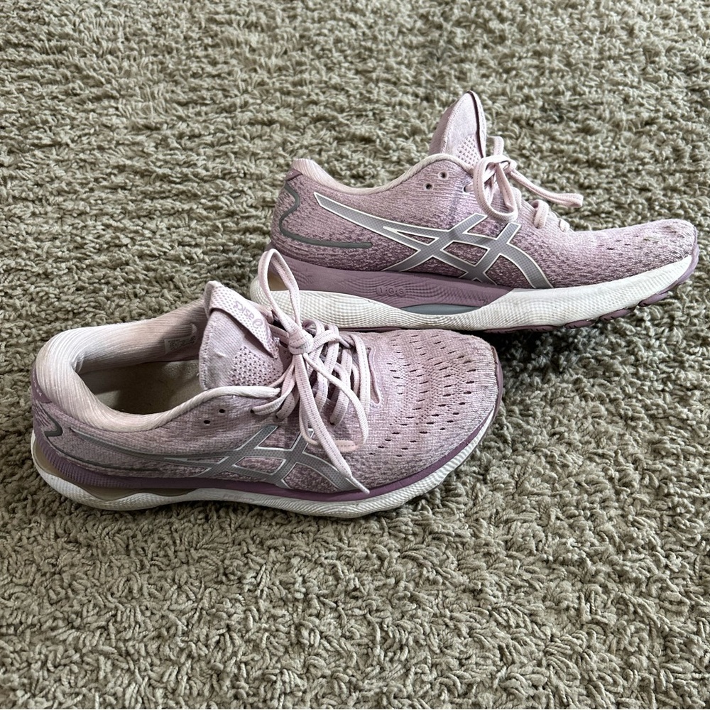 Asics Women's Gel- Nimbus 24 Barely Rose Performance Running Shoes 1012B201 8.5